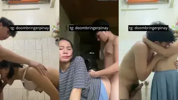 Gadis Cantik Pasrah Posisi Doggy Kasur Crot